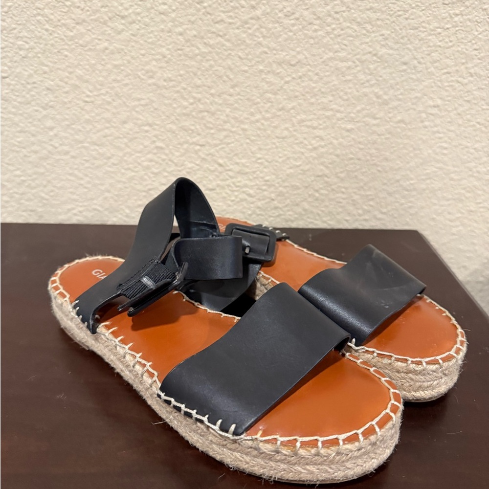 Gianni Bini Black Espadrille Shoes with Modern Straps